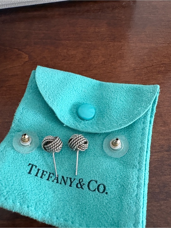 Tiffany & Co. Jewelry - Tiffany & Co. Sterling Silver Rope Knot Stud Earrings with Blue Pouch